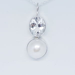 The Kathryn Pendant (White Topaz/Silver)