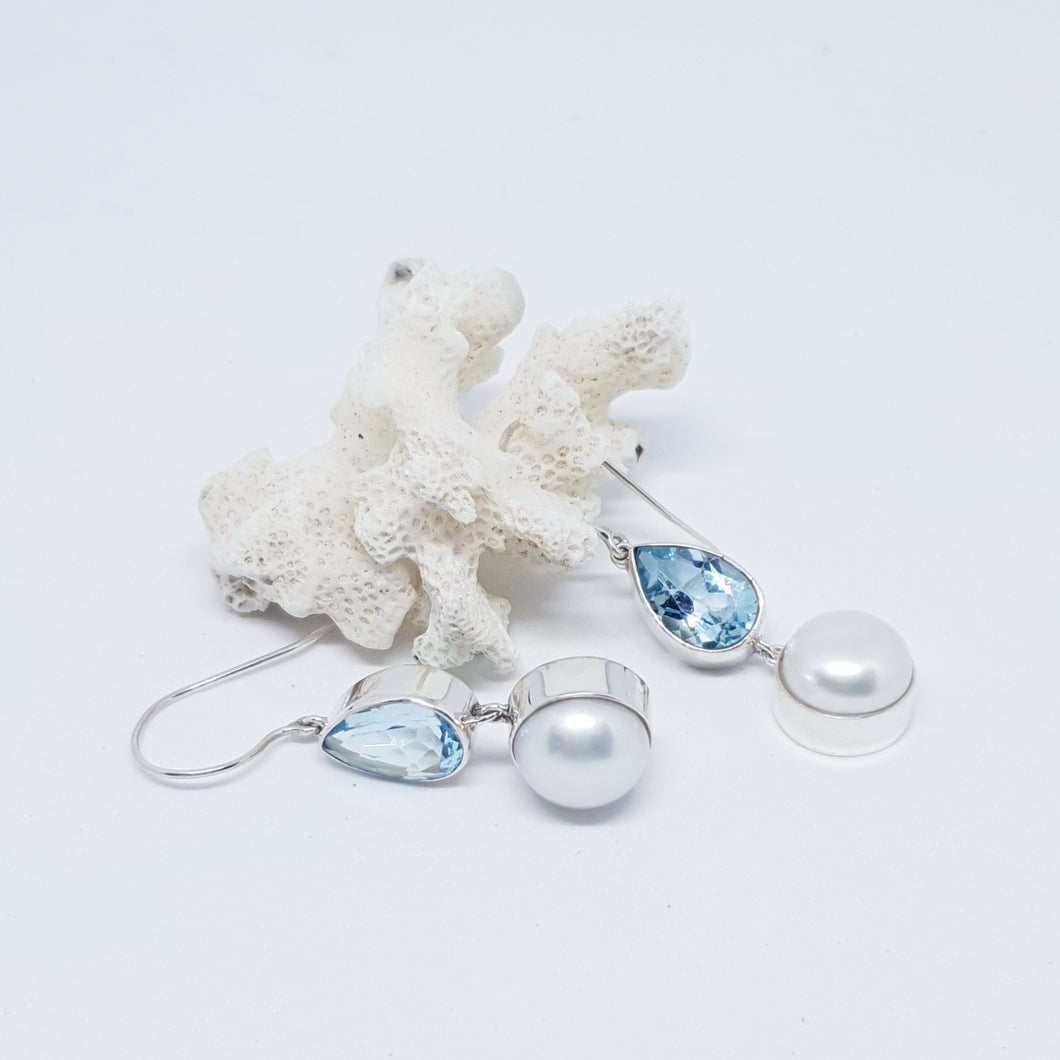 The Francesca Earrings (Blue Topaz/Silver)