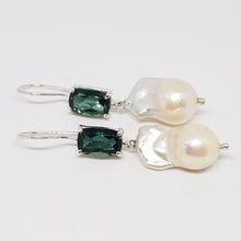 Load image into Gallery viewer, The Andrea Earrings (Green Quartz/Silver)