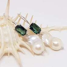 Load image into Gallery viewer, The Andrea Earrings (Green Quartz/Silver)