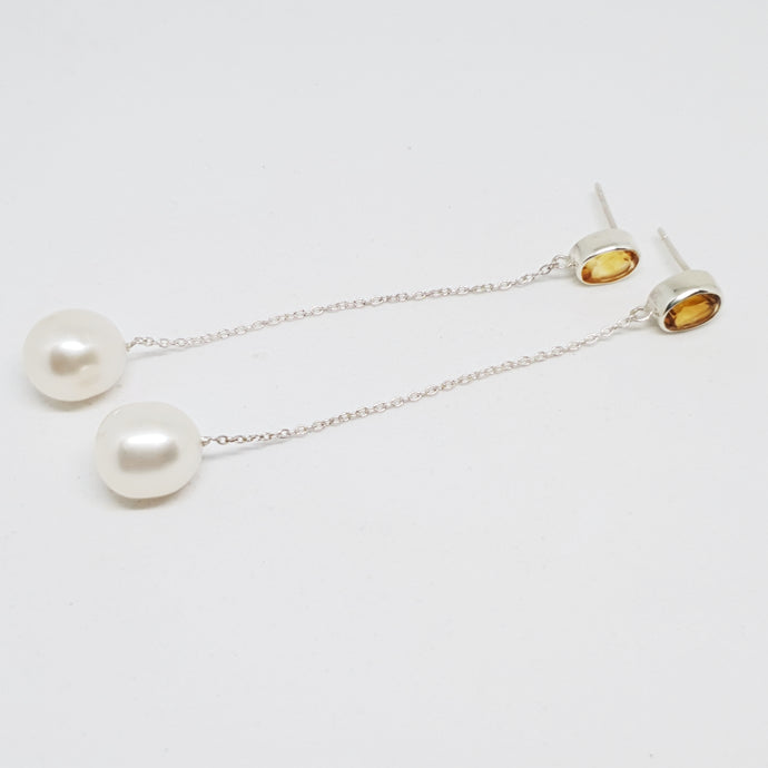 The Emily Earrings (Citrine/Silver)