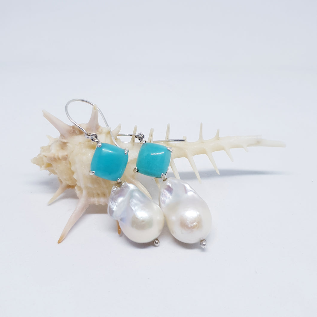 The Andrea Earrings (Amazonite/Silver)