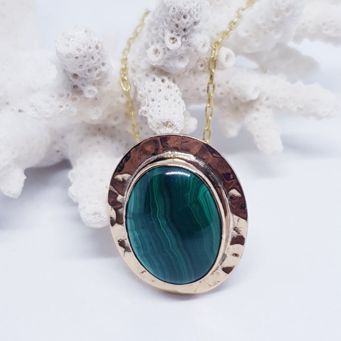 The Anthea Malachite Pendant (Bronze)