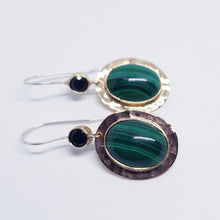 Load image into Gallery viewer, The Anthea Onyx and Malachite Pendant (Bronze)