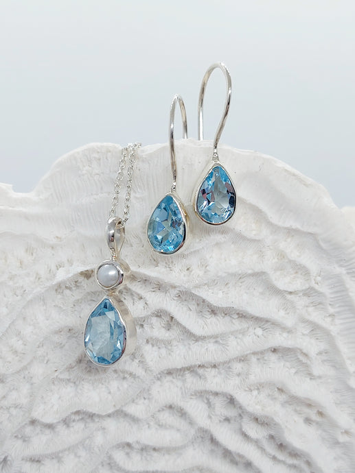 The Bowie Earrings (Blue Topaz/Silver)