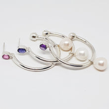 Load image into Gallery viewer, The Amelia Hoops (Iolite/Silver)