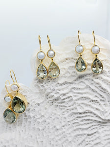 The Francesca Green Amethyst Earrings (Large)