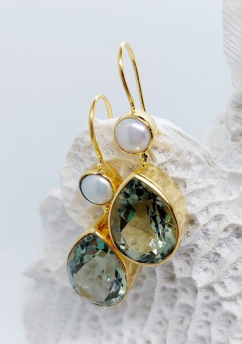 The Francesca Green Amethyst Earrings (Large)