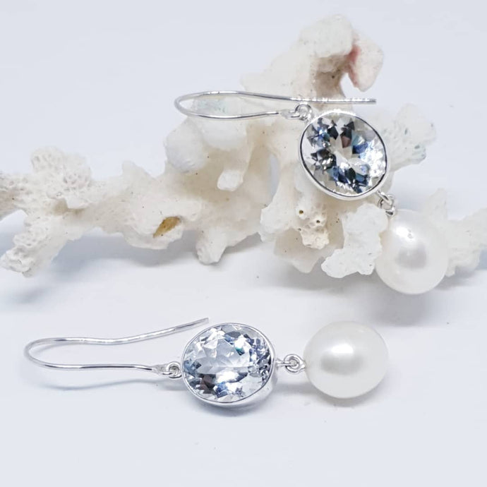 The Hazel Earrings (White Topaz/Silver)