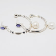 Load image into Gallery viewer, The Amelia Hoops (Iolite/Silver)